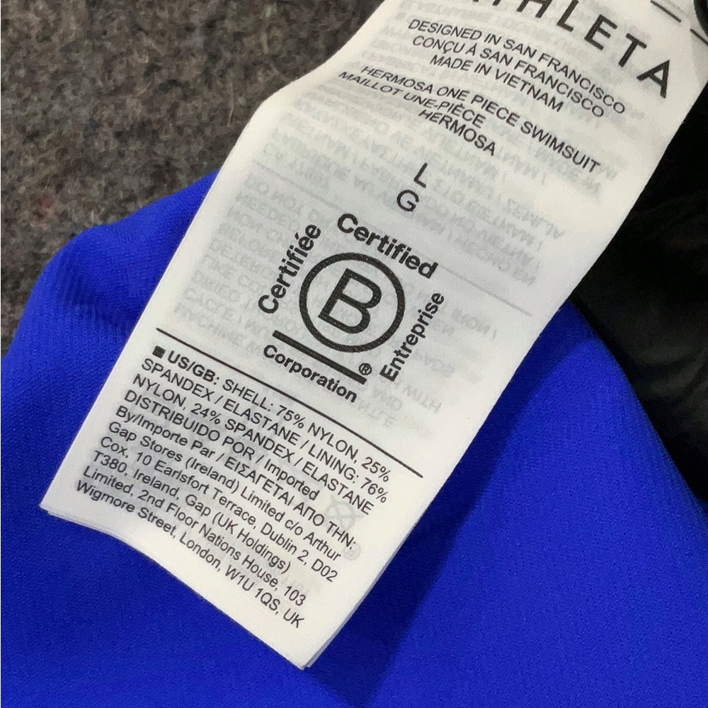 NWT Athleta Blue large Hermosa one piece swimsuit - Picture 4 of 12